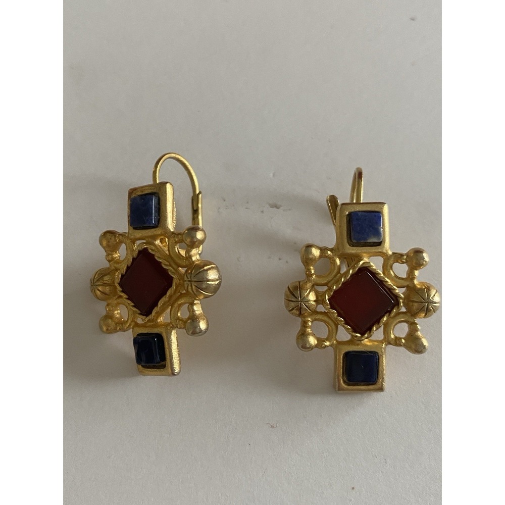Venue USA Earrings Gold Tone‎ Stoned Vintage